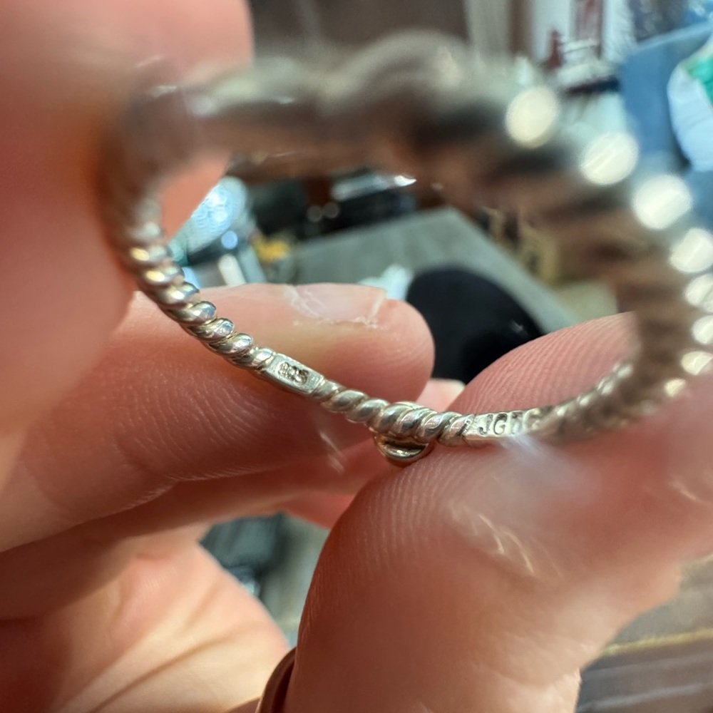 Round Ruby Bezel Set Stack Ring Beaded Band 925 S… - image 5